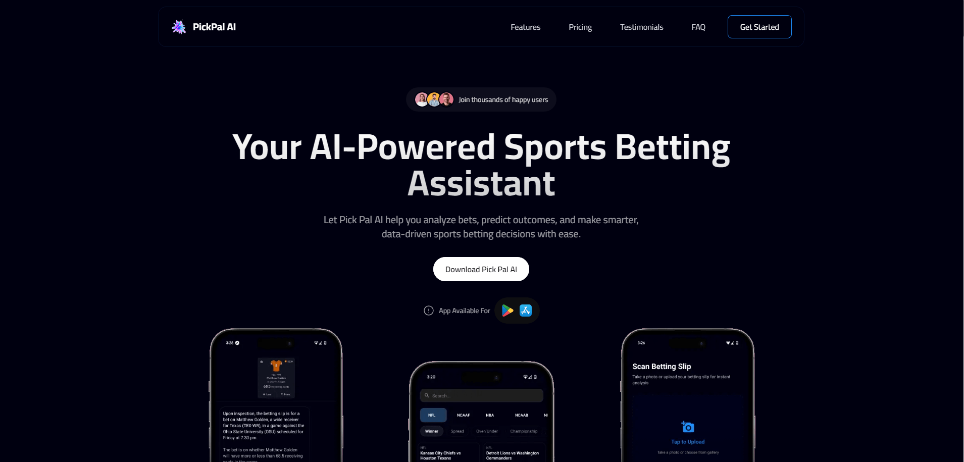 PickPal AI application interface